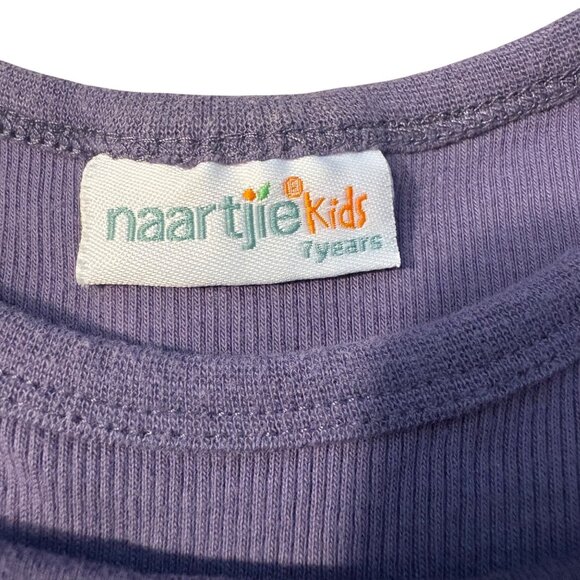 Naartjie Kids Purple Long Sleeve Mixed Pattern Tiered Ruffle Dress With Polka Do - Picture 2 of 3